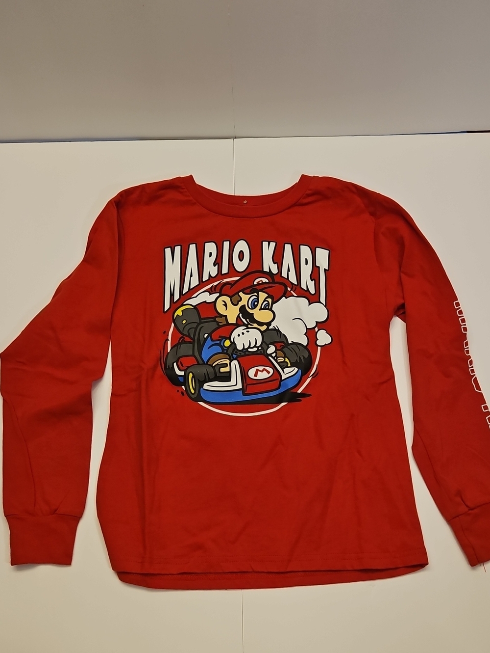 Mario Kart Red Kids Long-Sleeve Tee Small Like New
